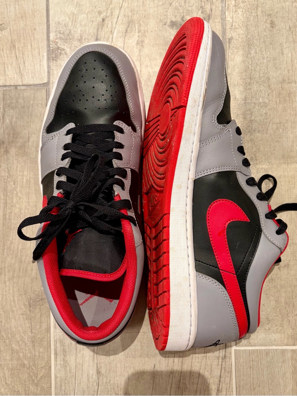Nike Air Jordan 1 Low 'Cement Fire Red' size 12